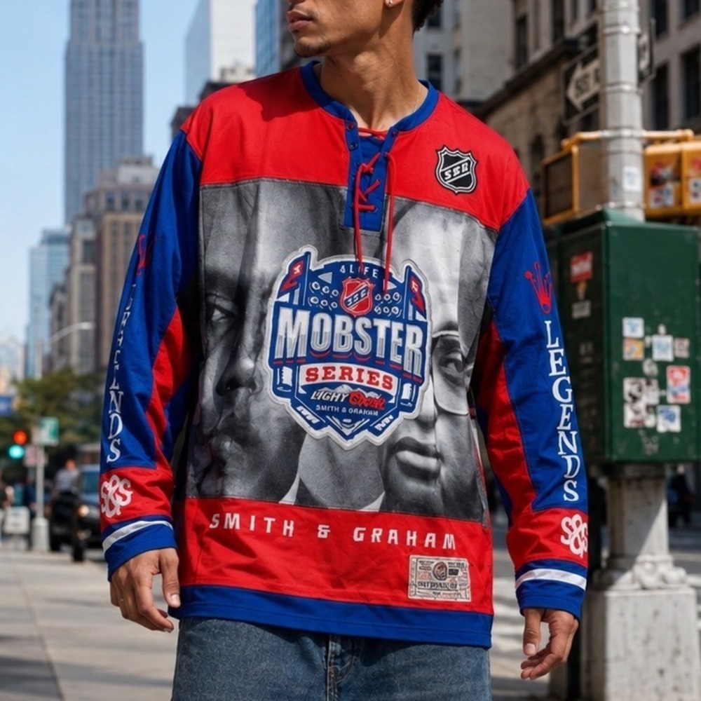 Smith & Graham Mobster Series Rare Hockey style jersey shirt men's large B4